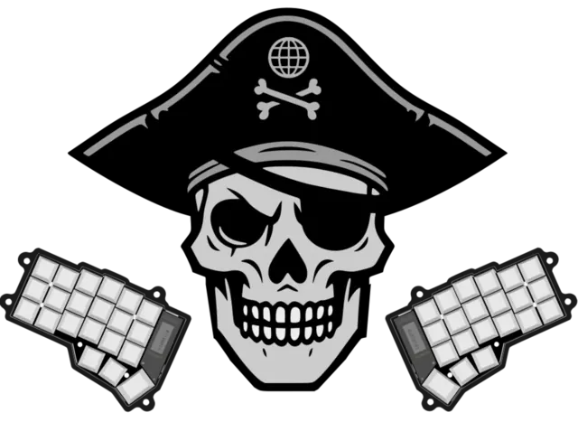 Gravestam skull and split-keyboard logo