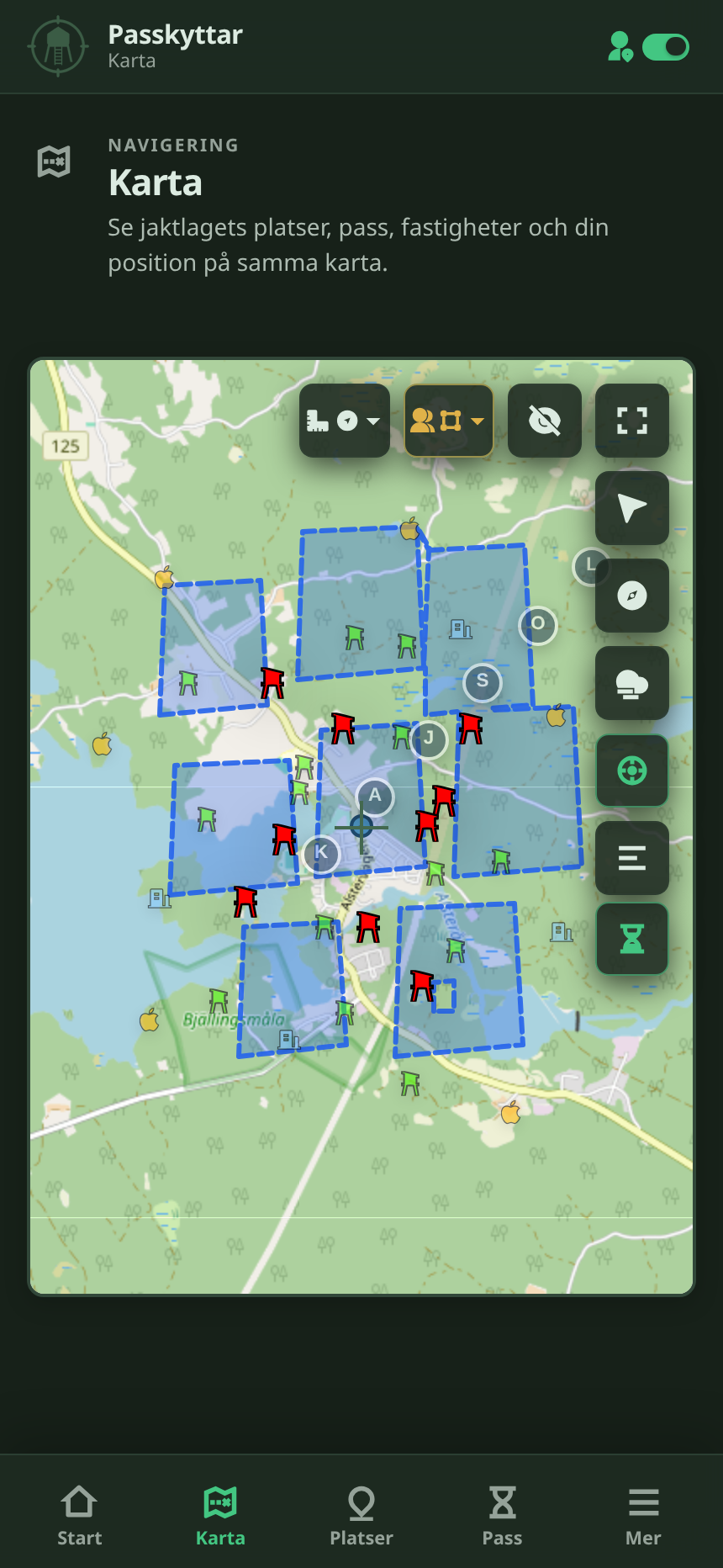 Overview of the hunting map
